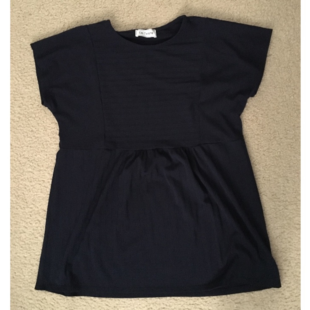 Beautiful Hearts Boutique Navy Bamboo Textured Top